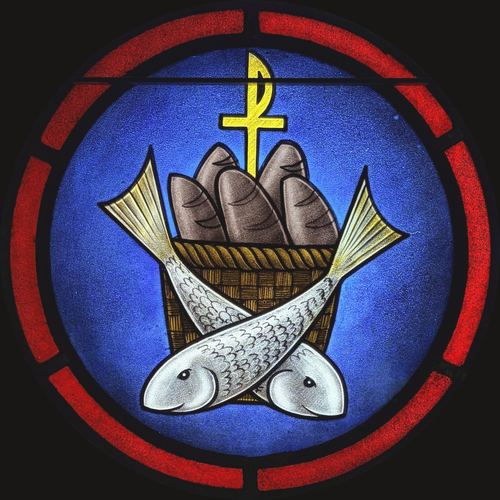Loaves and Fishes — the sanctuary windows
